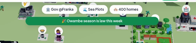 The official Lagos Life homepage header showing the green weekly law banner next to the city governor and home count chips